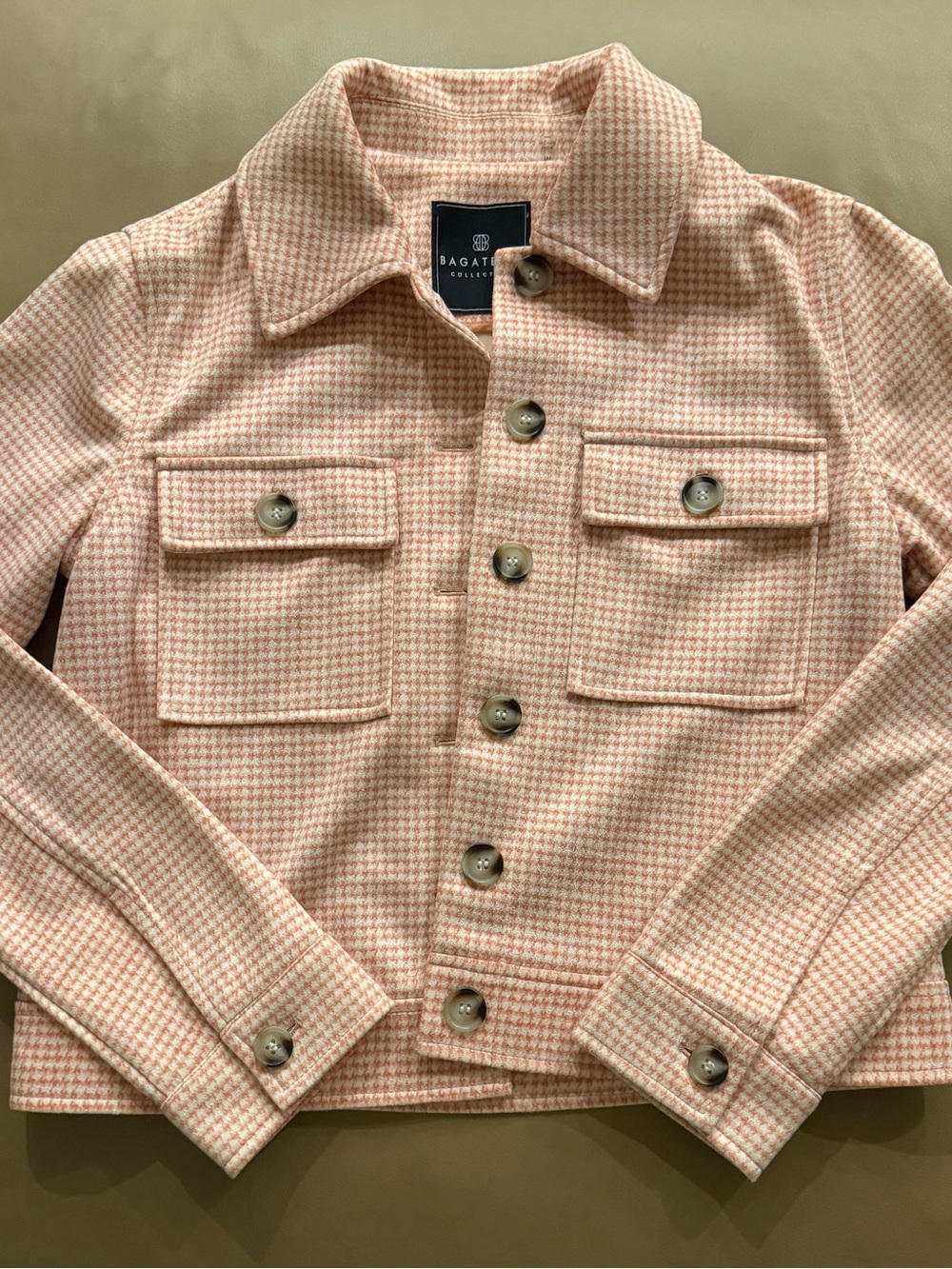 bagatelle Pink Houndstooth Jean Jacket for Kids